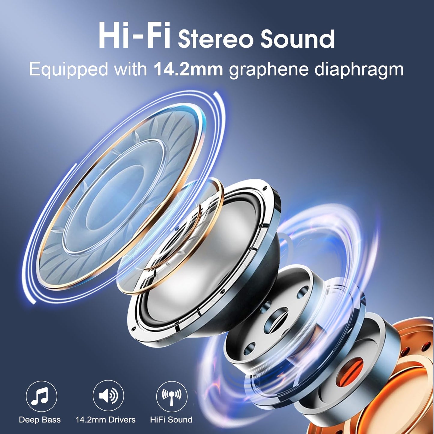 Wireless Earbuds 75hrs Bluetooth 5.3 Headphone Sport, 2024 Bluetooth Earbuds Stereo Deep Bass Over Ear Bud with Earhooks, ENC Noise Cancelling Mic, IPX7 Waterproof Earphone for Workout/Running