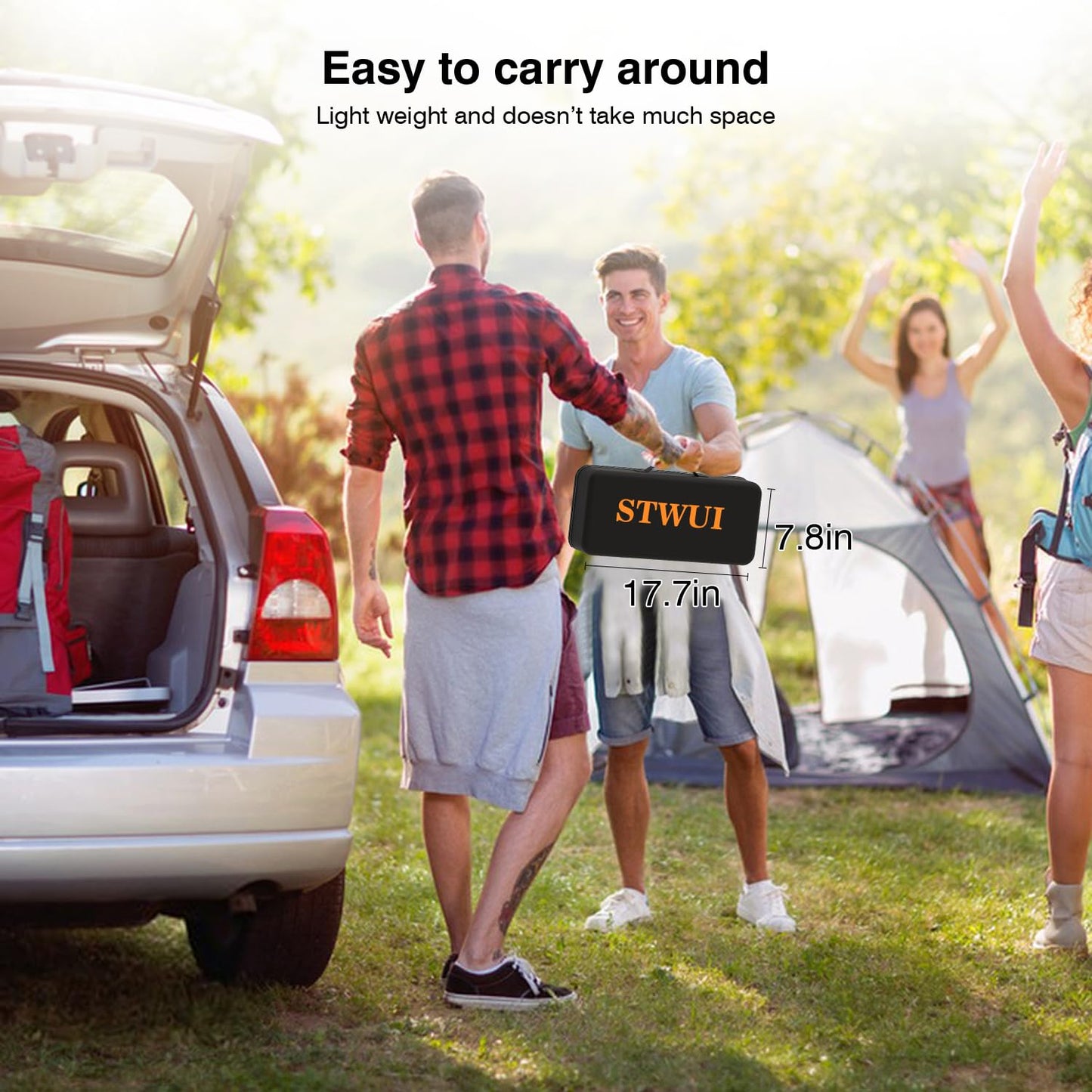 Outdoor-Projector-Screen-with-Stand - 120 inch Portable Projector Screen Indoor Outdoor Projector Screens 16:9 4K HD Lightweight Movie Screen with Carry Bag for Backyard Movie Night