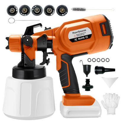 Paint Sprayer for Dewalt 20V Max Battery, Not Included Battery, Cordless Paint Sprayer for House Painting Handheld Electric Paint Spray Gun for Garden, Home, Wall, Furniture, Cabinets, Scrawl
