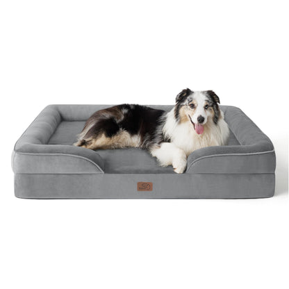 Bedsure Orthopedic Dog Bed for Extra Large Dogs - XL Washable Dog Sofa Beds Large, Supportive Foam Pet Couch Bed with Removable Washable Cover, Waterproof Lining and Nonskid Bottom, Grey