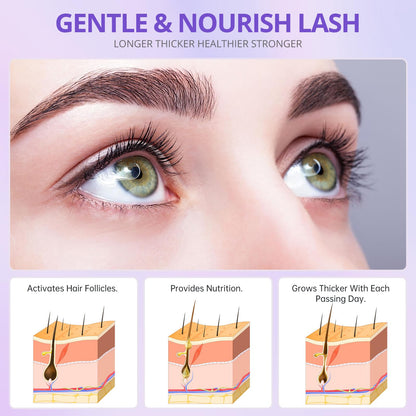 Lash Serum - 8ml Rapid Eyelash Growth Serum, Lash Serum for Eyelash Growth Thickness, Stronger, Healthier Lashes & Brows, Vegan & Cruelty-Free