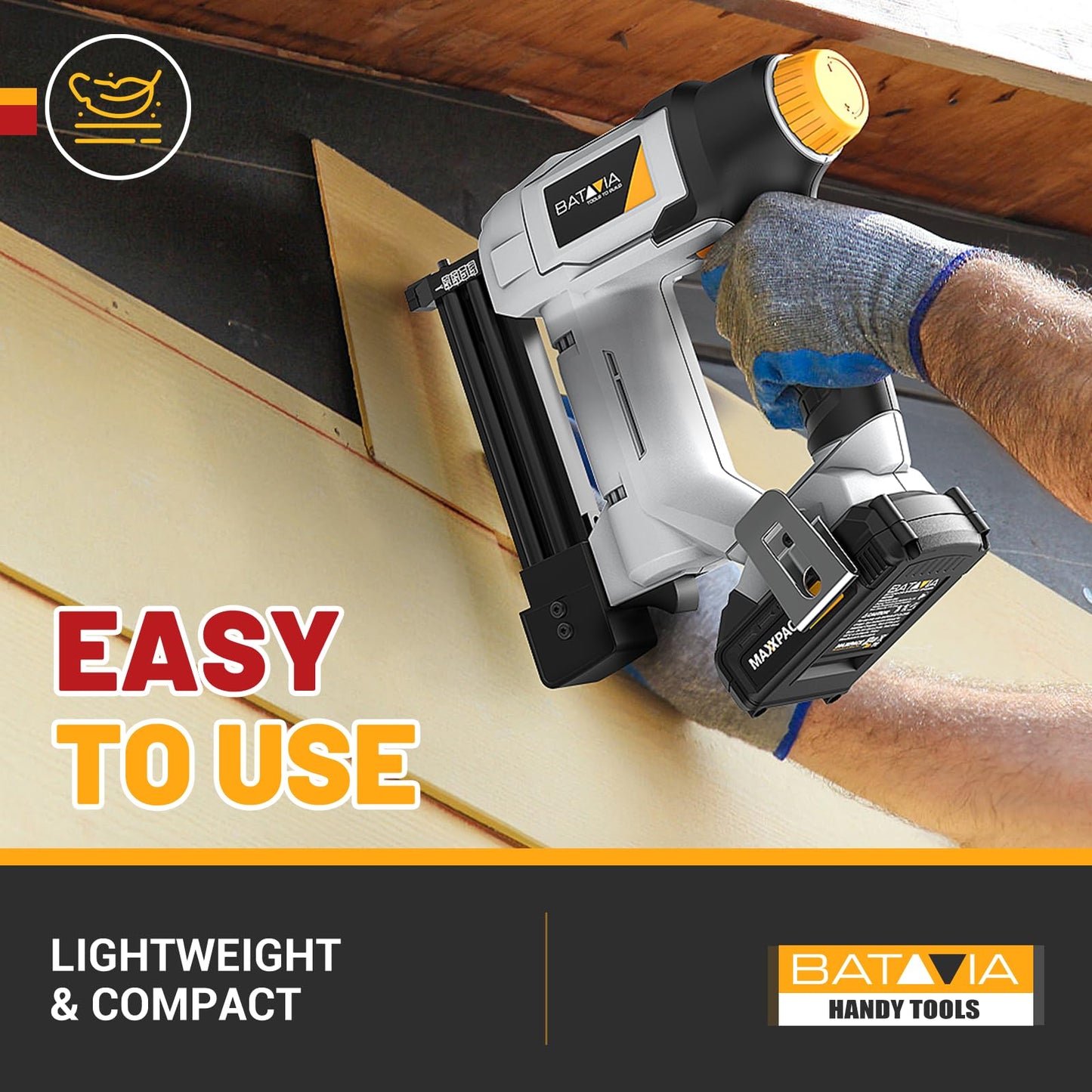 20V Nail Gun Battery Powered, 18 Gauge 2 in 1 Cordless Brad Nailer Stapler for Home Improvement and Woodworking, Electric Staple Gun with 2.0Ah Battery, 800 Nails and 200 Staples Included