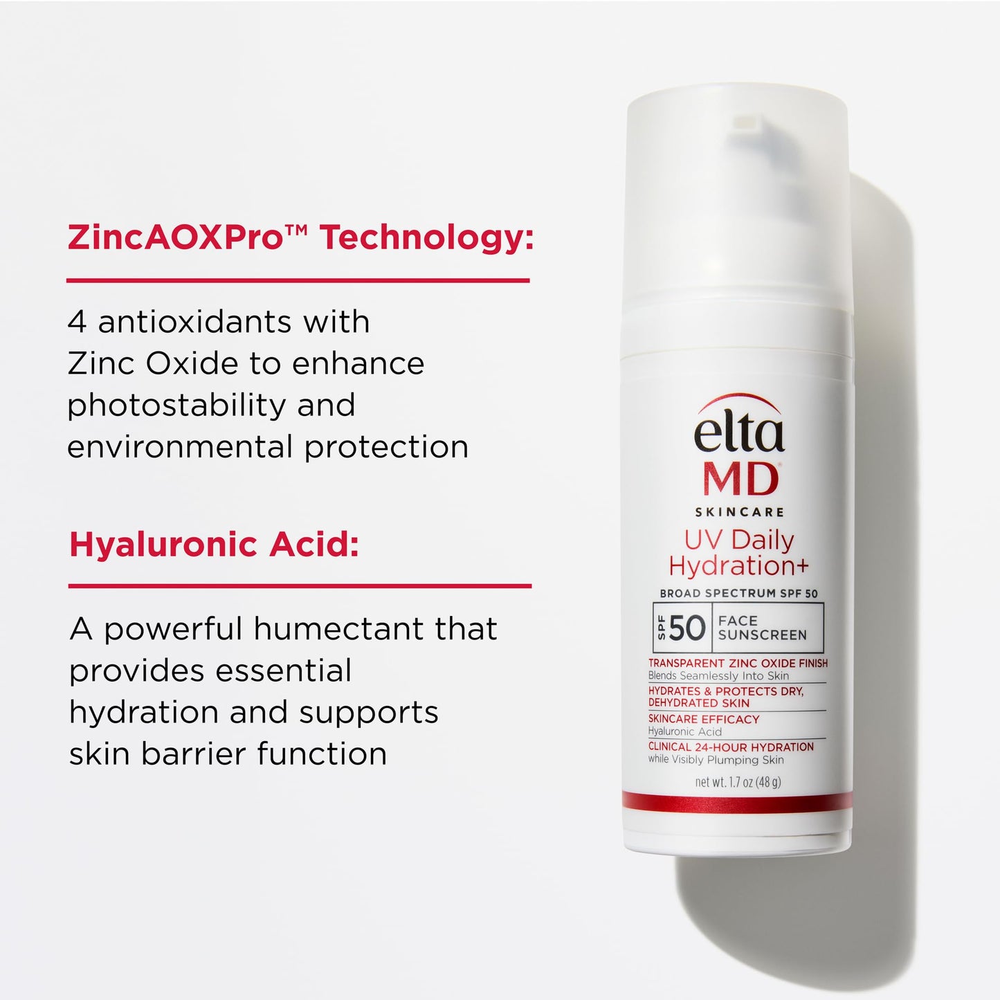 EltaMD UV Daily Hydration+ SPF 50, Dermatologist Trusted Lightweight Hybrid Sunscreen Providing Advanced Sun Protection and Corrective Skin Hydration.