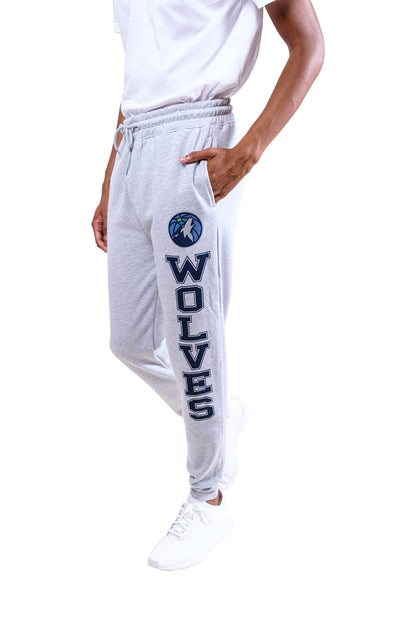 Ultra Game NBA Official Men’s Super Soft Game Day Jogger Sweatpants - Unisex, Minnesota Timberwolves, Heather Gray, Small