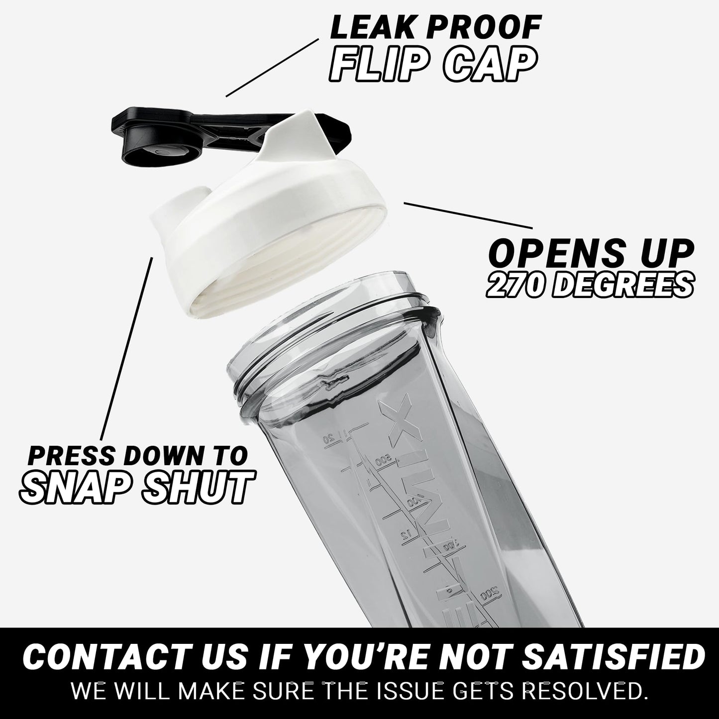 HELIMIX 2.0 Vortex Blender Shaker Bottle Holds upto 28oz | No Blending Ball or Whisk | USA Made | Portable Pre Workout Whey Protein Drink Shaker Cup | Mixes Cocktails Smoothies Shakes | Top Rack Safe