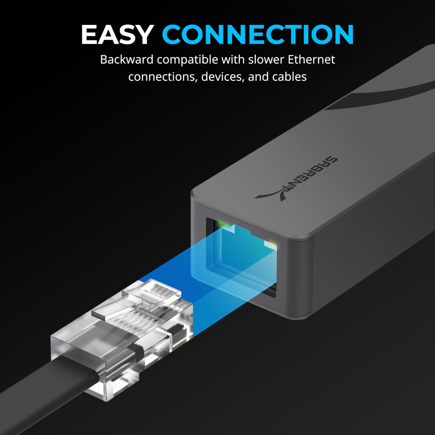 SABRENT USB C to 2.5 Gbps Ethernet Adapter, USB C to Gigabit Ethernet Adapter, Aluminum Portable USB C Adapter, for MacBook Pro, MacBook Air, iPad Pro 2018 and Later (NT-25GA)