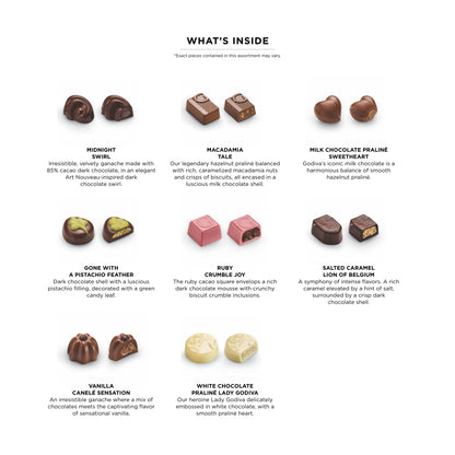 Godiva Red Ribbon Gold Assorted Chocolate Gift Box, Belgian Dark and Milk Chocolates with Pralinés, Ganaches & Caramels, Gourmet Valentine's Day Gift, Kosher, 8 Pc