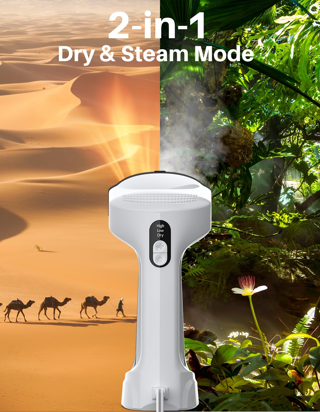Sweepulire Vacuum Steamer for Clothes, 3500Pa Suction Handheld Clothes Steamer, 3 Modes, LED Display, Portable Travel Steamers for Clothes, Steaming & Ironing 2 In 1, 160ml Water Tank (for 110-120V)