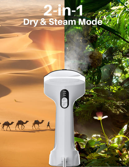 Sweepulire Vacuum Steamer for Clothes, 3500Pa Suction Handheld Clothes Steamer, 3 Modes, LED Display, Portable Travel Steamers for Clothes, Steaming & Ironing 2 In 1, 160ml Water Tank (for 110-120V)