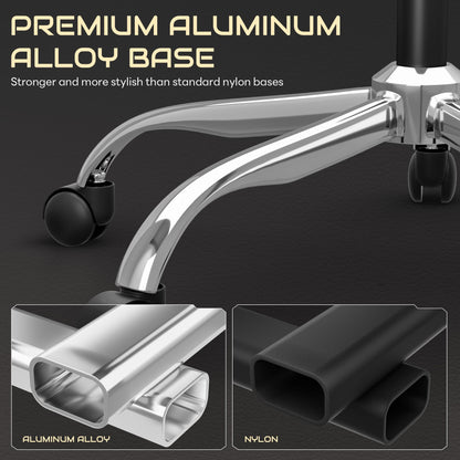 Ergonomic Gaming Chair with Footrest, Heavy Duty 330lbs Office Chair, Massage Lumbar Support, Adjustable Height & Headrest Pillow, Comfortable for Back Pain Relief, Streaming, Long Gaming, White