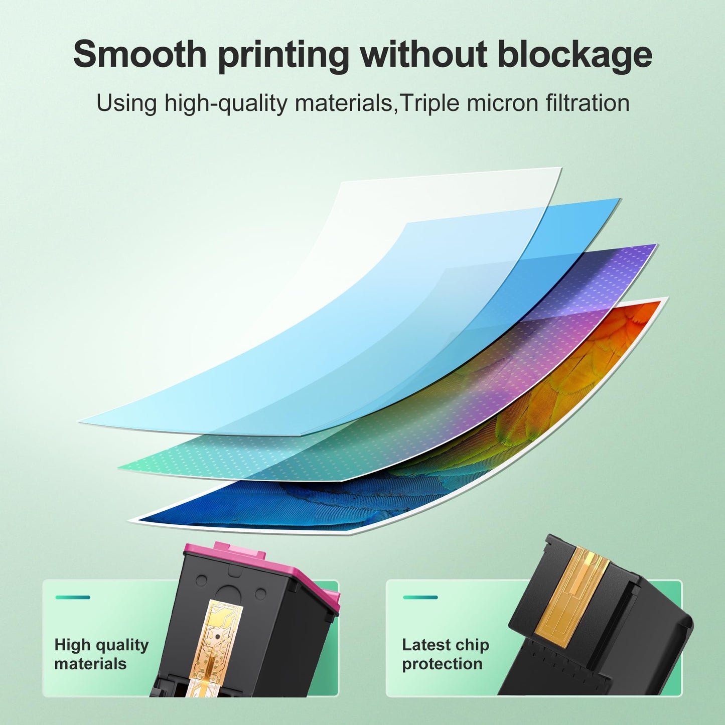 65XL Black/Tri-color Ink Cartridges (2-pack) for HP Ink 65 65XL High Yield Work for HP DeskJet 3755, 3772, 3722, 3752, 3700 Series; 2622, 2652, 2600 Series; Envy 5055, 5052, 5014, 5000 Series T0A36AN