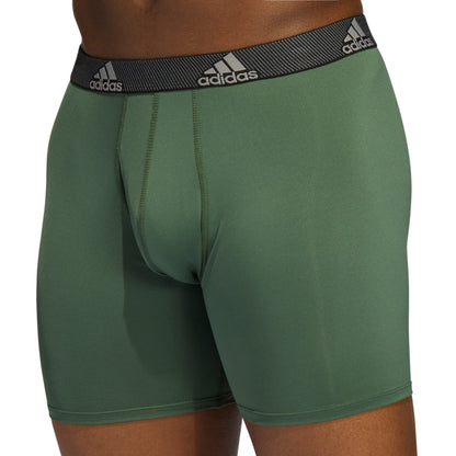 adidas Microfiber, Performance Boxer Briefs Underwear Pack for Men, Green Oxide/Grey/Pulse Blue/P, Small