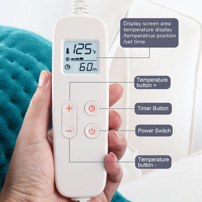 Heating Pad for Back Pain and Cramp Relief, Extra Large 17" x 33" Size Electric Heating Pad for Shoulder Neck Pain with 6 Temperature Level and 6 Timer Settings Auto Shut Off