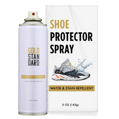 Gold Standard Premium Water-Repellent Shoe Protector Spray – 5 Oz. Suede Shoe Protector Spray Waterproof Formula Repels Water and Stains - Leather, Nubuck, Suede, Canvas, White Sneaker Protector Spray