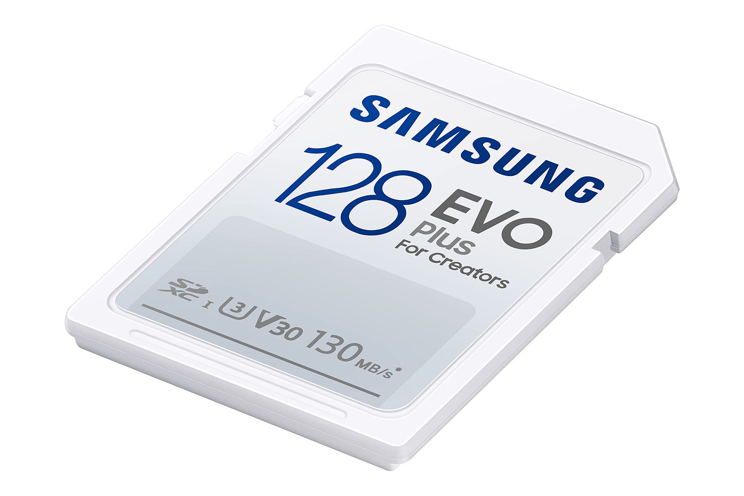 SAMSUNG EVO Plus Full Size 128 GB SDXC Card 130MB/s Full HD & 4K UHD, UHS-I, U3, V30 (MB-SC128K/AM)