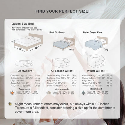 Royoliving Premium Feathers Down Duvet Insert Comforter Queen Size All Season Medium Warmth White 100% Cotton Cover with Corner Tabs (90x90, 50 oz)