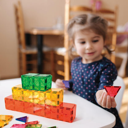 FNJO Magnetic Tiles, 110PCS Magnet Building Set, Magnetic Building Blocks,Construction STEM Learning and Playing Toys for Kids, Montessori Toy for Preschool Boys Girls Toddlers Classroom Must-Haves