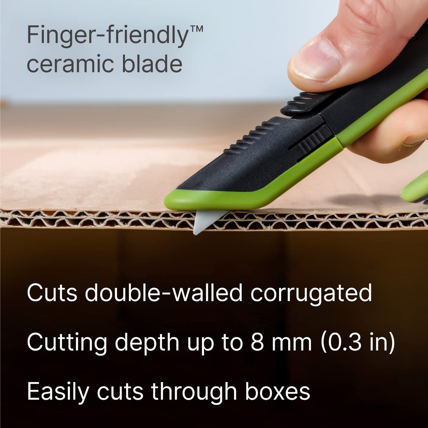 Slice Auto-Retractable Box Cutter, Heavy Duty Utility Knife, Safe Ceramic Blade Lasting 11x Longer than Metal, 1 Pack