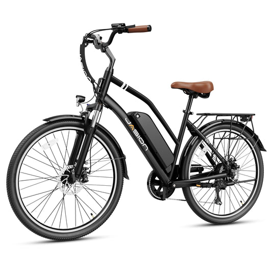 Jasion CB1 Electric Bike for Adults, 1000W Motor Peak Ebike, 450Wh Removeable Battery, 26'' City Cruiser Bicycle, 22 MPH Commuter Women Ebike, 7-Speed Gear