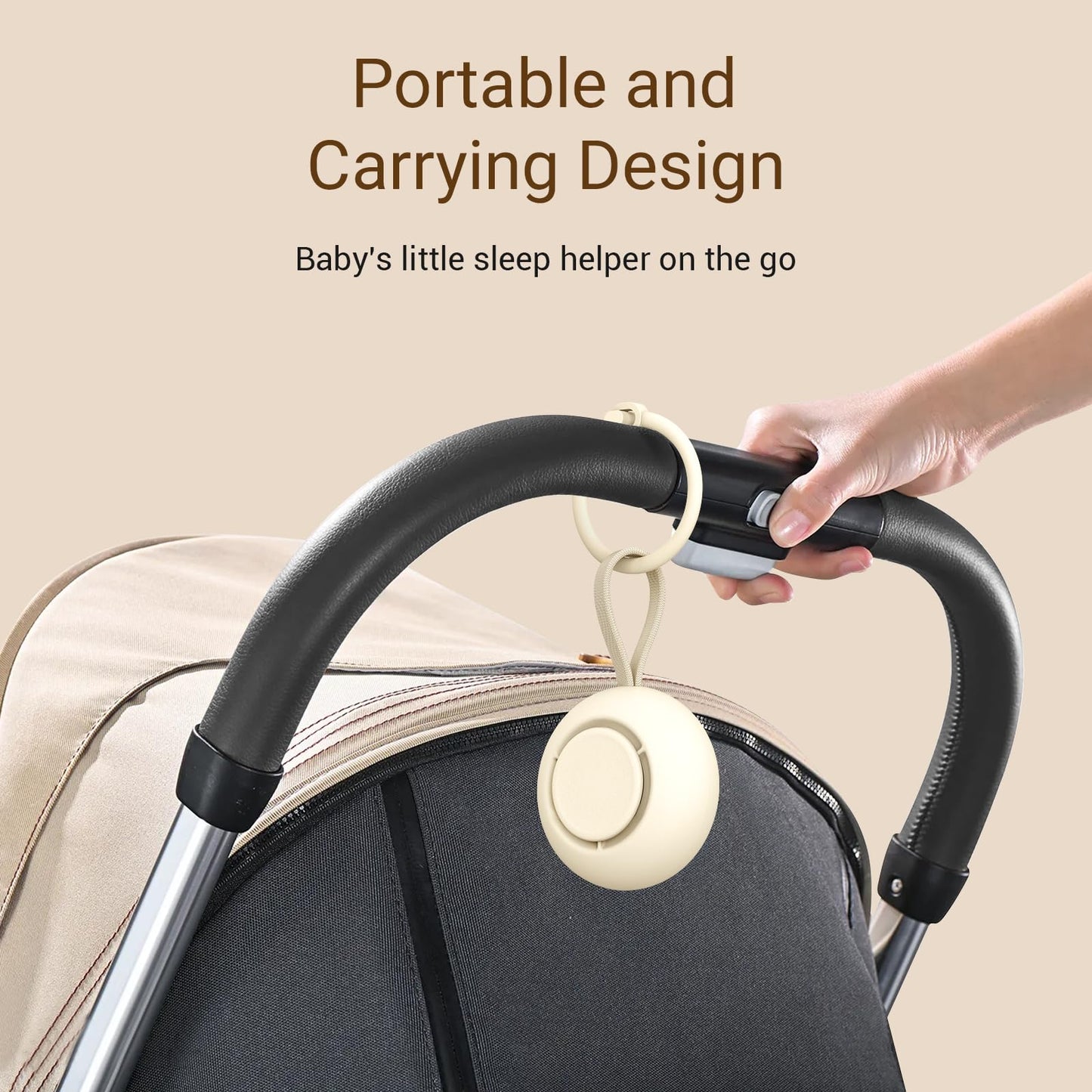 Portable Baby Sound Machine [White Noise for Babies Kids Adults][Sleep Soother][Timer Function][12 Soothing Sounds] 15 Hours Battery Life, Travel,Registry Toys,Gifts,Shower,Clips on Baby Stroller