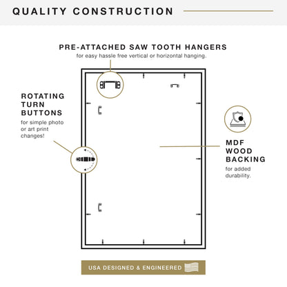 MCS Studio Gallery 27x40 Poster Frame Black Woodgrain, Vertical & Horizontal Wall Hanging Large Picture Frame for Photos, Posters & Art Prints (1-Pack)