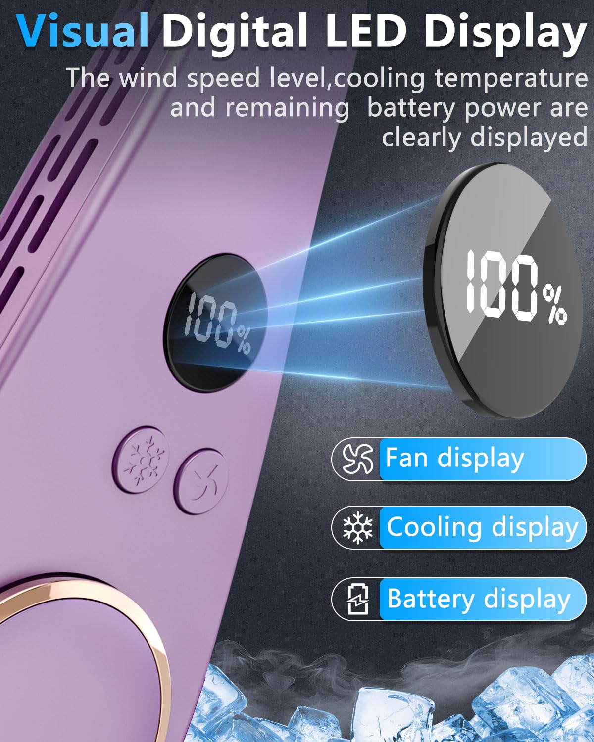 Neck Air Conditioner Portable Neck AC,Person Wireless Chargable Headband Conditioning Cooling Fan,Powerful Best Present in Summer Hot Flases for Fathers Day,Teacher Appreciation,Child Birthday Purple