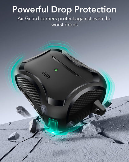 ESR for AirPods Pro 3 Case (2025), Compatible with Airpods Pro 3rd Generation Case (USB-C Cable), Magnetic Lid, MagSafe Ready, Powerful Drop Protection, Cyber Series, Black