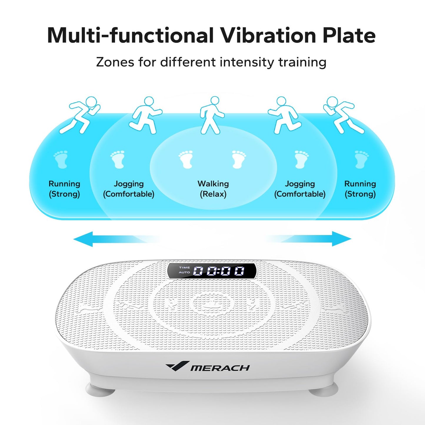 MERACH Vibration Plate Exercise Machine,Whole Body Workout Power Vibrate Fitness Platform Vibration Plate for Lymphatic Drainage,Motor Speed Control , Weight Loss & Shaping (Grey)