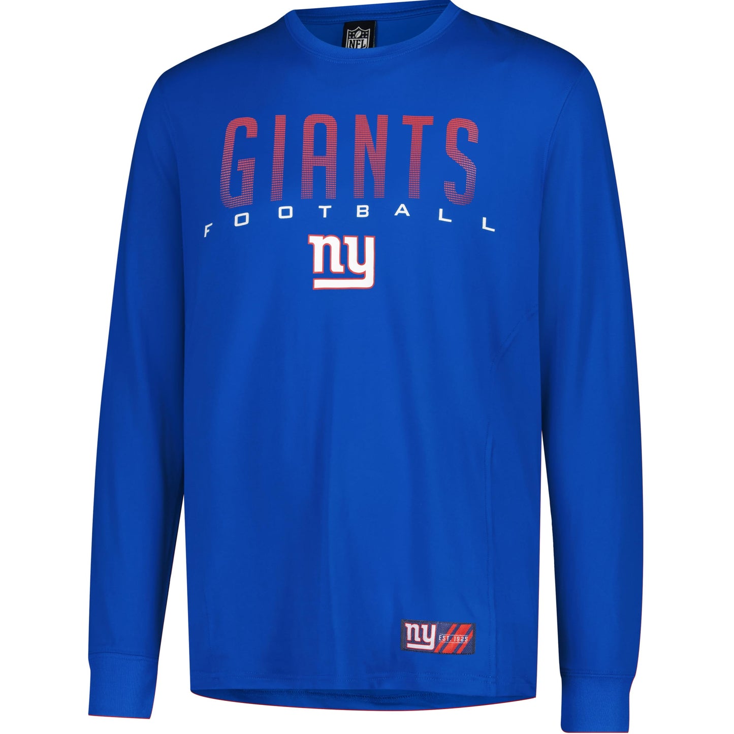 Ultra Game NFL Men's Active Quick Dry Long Sleeve T-Shirt, New York Giants, Team Color, Small