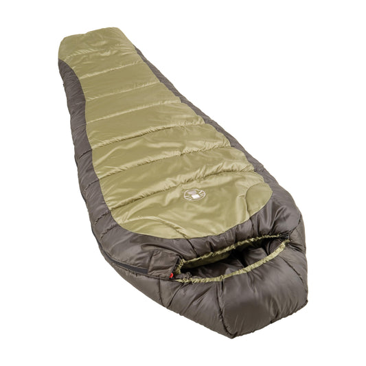Coleman North Rim 0°F Big & Tall Sleeping Bag Cold-Weather Mummy Sleeping Bag for Adults No-Snag Zipper with Adjustable Hood for Warmth & Ventilation PFAS-Free
