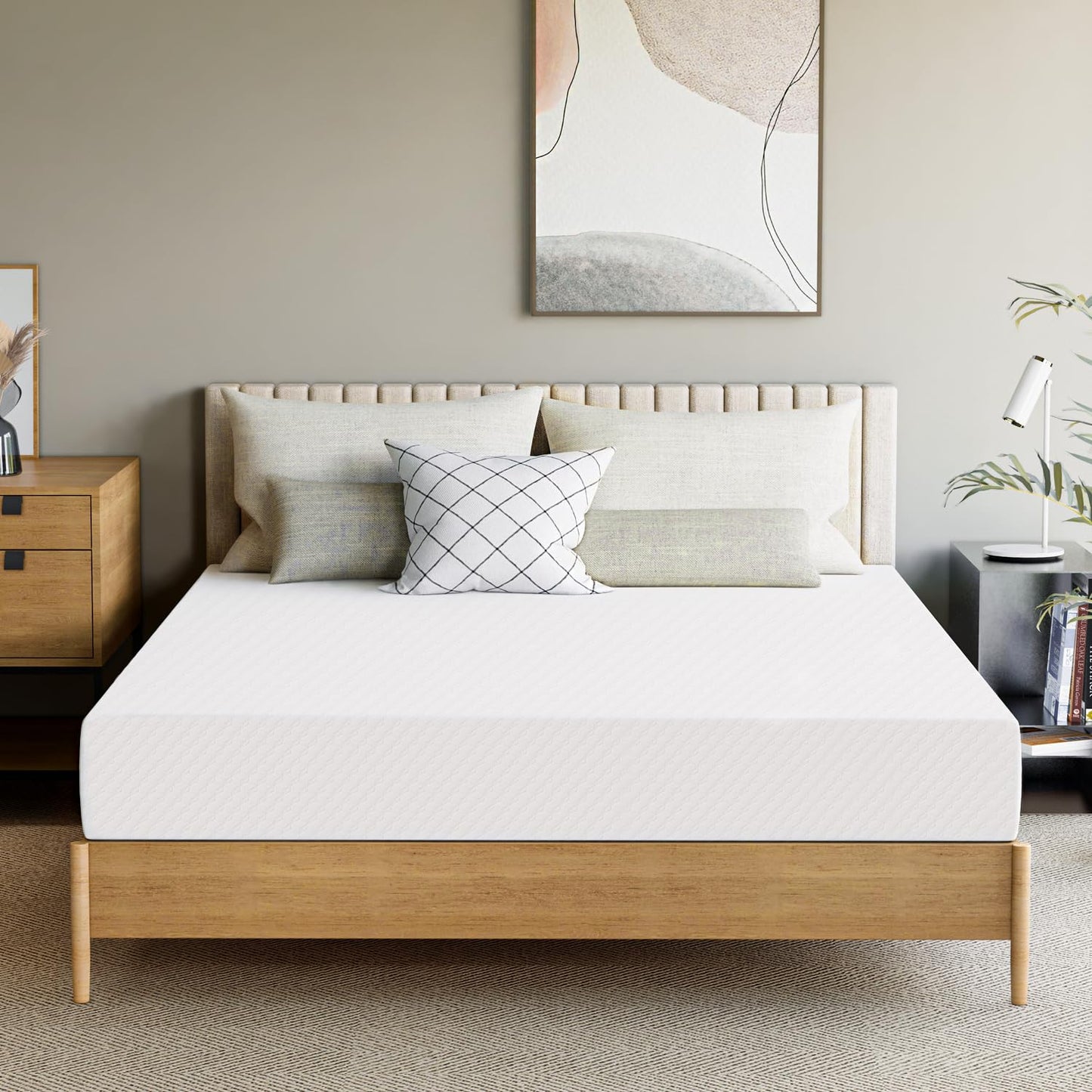 GAESTE 8 Inch Queen Cooling Gel Memory Foam Mattress for Cool Sleep Medium Firm CertiPUR-US Certified Foam, Mattress in a Box Pressure Relief Removable Cover No Fiberglass (Queen, 8 in)