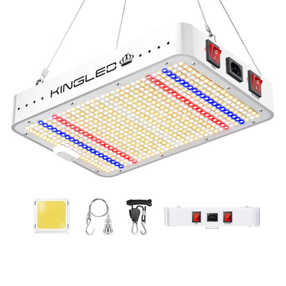 KingLED 2025 KP1000 LED Grow Lights with Yield LEDs 2x2ft Coverage Full Spectrum Grow Lights for Indoor Hydroponic Plants Greenhouse Growing Lamps Veg Bloom Daul Mode