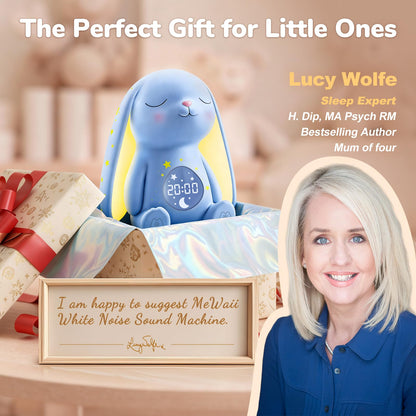Mom's Choice Awards丨Bunny White Noise Sound Machine Baby for Sleep- AI Cry Detection, 100 Soothing Sounds, 5-Year APP Access Included, Easter Gifts for Baby, Night Light & Sleep Trainer, New Mom Gift