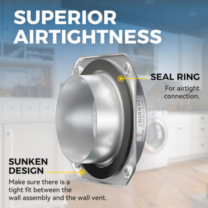 JEEVONY Magnetic Dryer Vent Coupling DV180 Airtight Seal Dryer Vent Connector Kit Easy to Clean Quick Connector Including a 2.6ft 4" Duct and two Clamps
