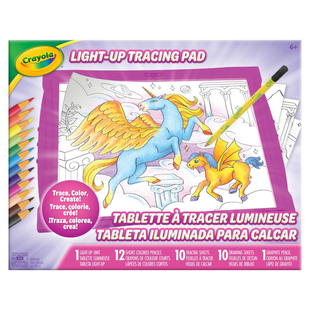 Crayola Light Up Tracing Pad - Pink, Art Kit for Kids, Kids Toys & Games, Light Box, Holiday Gifts for Girls & Boys, 6+ [Amazon Exclusive]