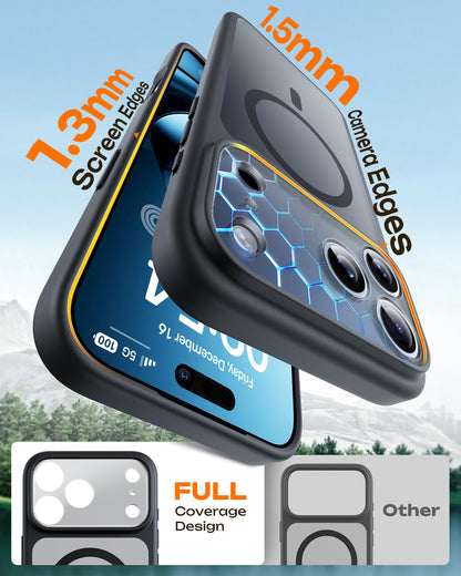 TOCOL for iPhone 17 Pro Max Case, Compatible with Magsafe, Full Camera Protection, Built-in Magnetic Ring, Translucent Matte Phone Case for iPhone 17 Pro Max 6.9 inch (Black)