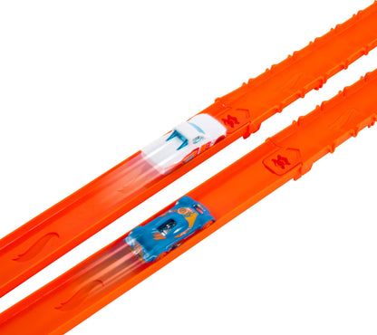 Hot Wheels Toy Car Track Set, Track Creator Deluxe Pack & 2 1:64 Scale Die-Cast Vehicles, 25 Feet of Different Length Speed Snap Track & Connectors (Amazon Exclusive)