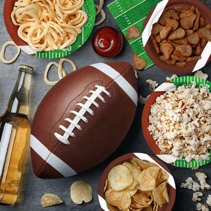Gatherfun Football Party Supplies Kit Serve 24,Includes Dinner Plates, Dessert Napkins, Cups,Banner and Touchdown Tablecloth for Birthday Gameday Tailgate Decorations, Green (2023053002)