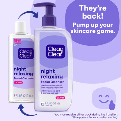 Clean & Clear 2-Pack Oil-Free Facial Cleansers with Citrus Scent, Morning Burst and Night Relaxing, 16 oz