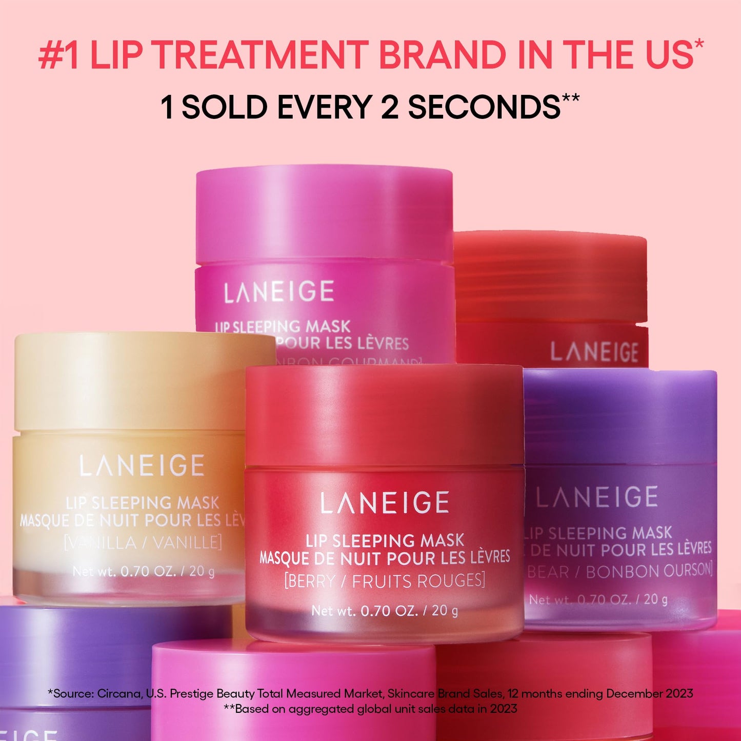 LANEIGE Lip Sleeping Mask, Berry: Nourishing Overnight Lip Treatment with Vitamin C, Shea & Murumuru Butter for Hydrating Dry, Flaky Lips