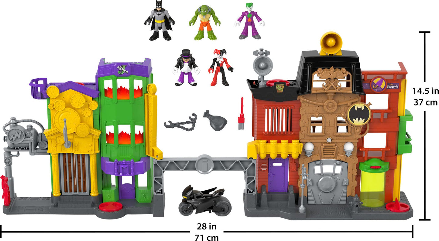 Fisher-Price Imaginext DC Super Friends Batman Toy, Crime Alley Playset with Figures & Accessories for Preschool Kids Ages 3+ Years (Amazon Exclusive)