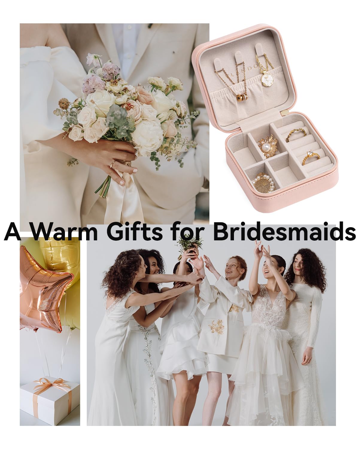 Vlando Travel Jewelry Case - Valentines Day Gifts for Her - Small Jewelry Travel Organizer Box Travel Essentials Gift for Teen Girl Women - Pink