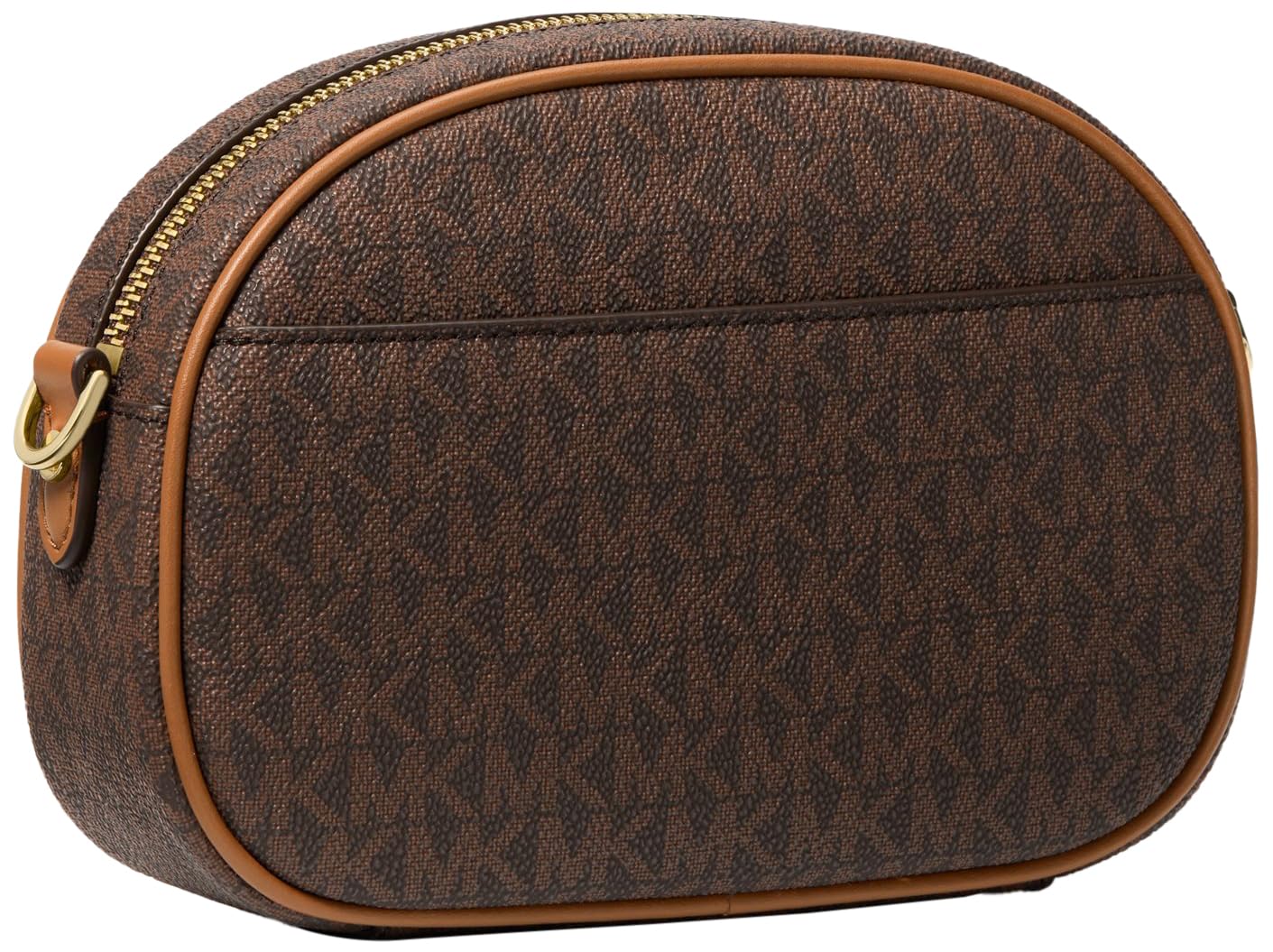 Michael Kors Jet Set Charm Small Oval Camera Crossbody Bag, Gold-Tone Hardware/Brown/Acorn