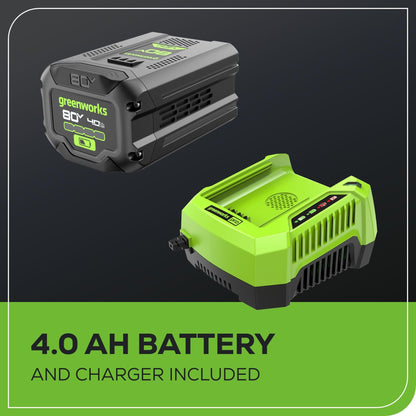 Greenworks 80V 21" Brushless Cordless (Push) Lawn Mower (75+ Compatible Tools), 4.0Ah Battery and 60 Minute Rapid Charger Included