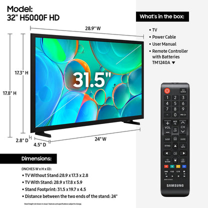 Samsung 32-Inch Class HD H5000F Smart TV (2025 Model) HDR, Object Tracking Sound Lite, Knox Security, One UI Tizen