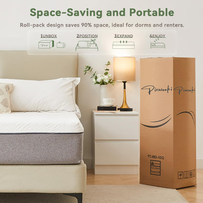 PicWooki Twin Mattress, 6 Inch Memory Foam Twin Size Mattress in a Box with Washable Removable Cover, Soft and Comfortable, Pressure Relief, Medium Firmness