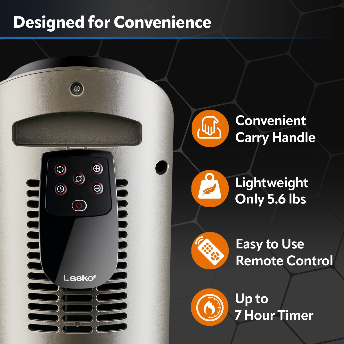 Lasko 1500W Ceramic Tower Space Heater with Remote, Thermostat, Timer & Widespread Oscillation, Portable Electric Heater for Indoor Use, Bedroom & Living Room, 751320