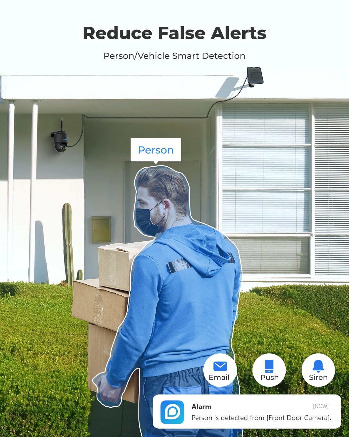 REOLINK 5MP Security Camera System Wireless Outdoor, Pan Tilt Battery Solar Cam with 2.4/5GHz Dual-Band WiFi, Smart Detection, Time Lapse, Home Hub Compatible, Argus PT + Solar Panel (Black)