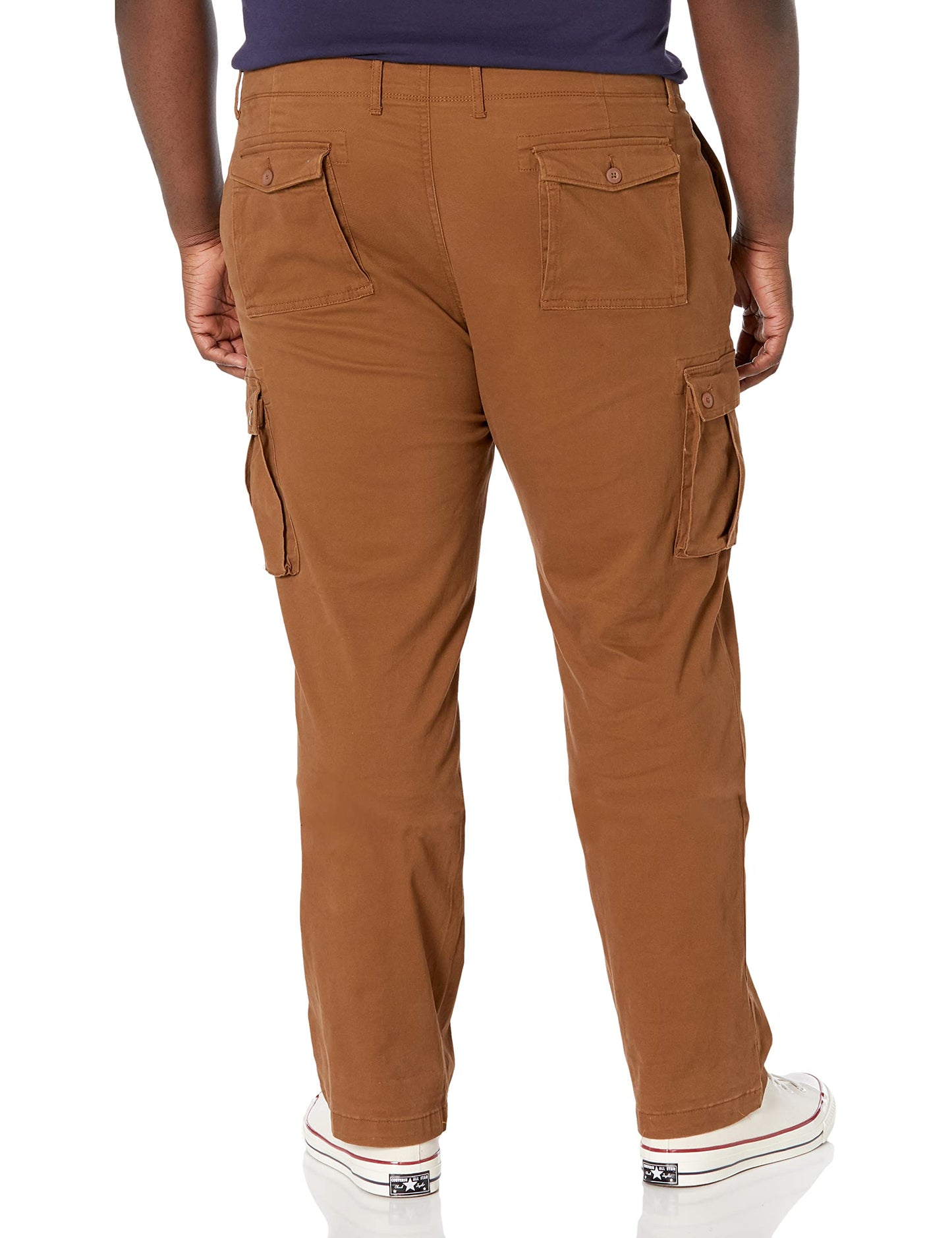 Amazon Essentials Men's Straight-Fit Stretch Cargo Pant (Available in Big & Tall), Light Brown, 28W x 29L