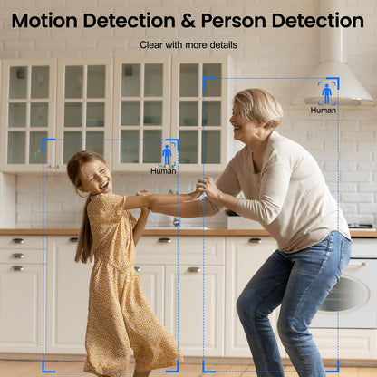 INFIYA 360 Cameras for Home Security-Indoor Camera Monitoring Baby/Nanny with 2K High Resolution & One-Tap Call, 24-7 Local Storage, Compatible with Alexa/Google Home, K7 4Pack (2.4GHz Wi-Fi Only)